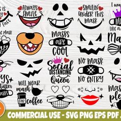 kids face masks svg bundle, svg quotes