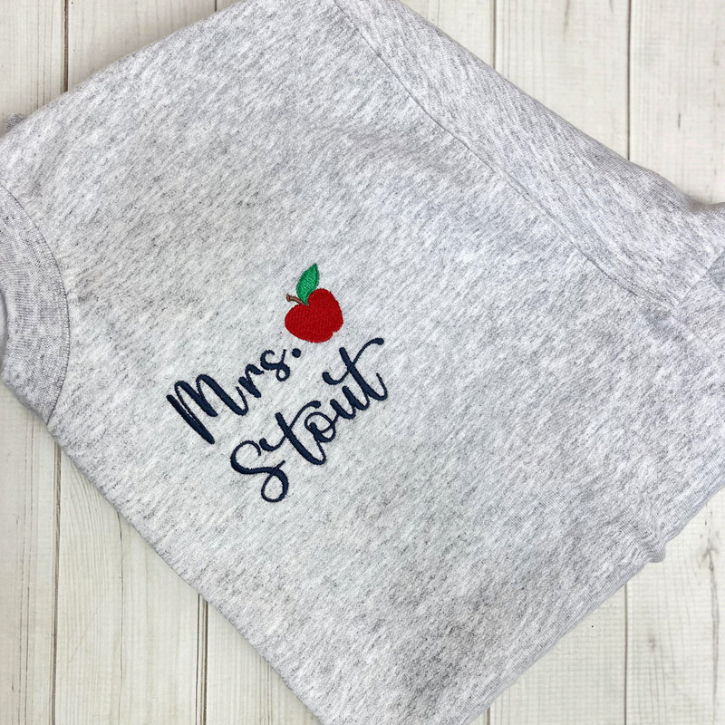 Personalized Teacher Crewneck Sweatshirt Teacher Name and Apple Zip Popover Gift for Teacher End of Year Teacher Gift New Teacher - 3.jpg