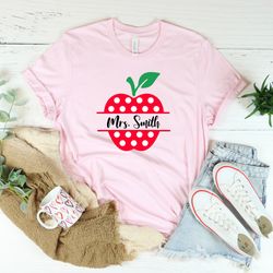 personalized teacher name shirt, apple t-shirt, teacher gift, custom teacher shirt, apple teacher tee