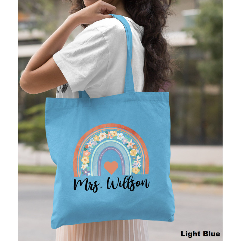 Personalized Teacher Bag, Boho Rainbow Teacher Bag, Custom Teacher Bag, Back to School Gift, Teacher Appreciation Gift, Teacher Gifts - 8.jpg