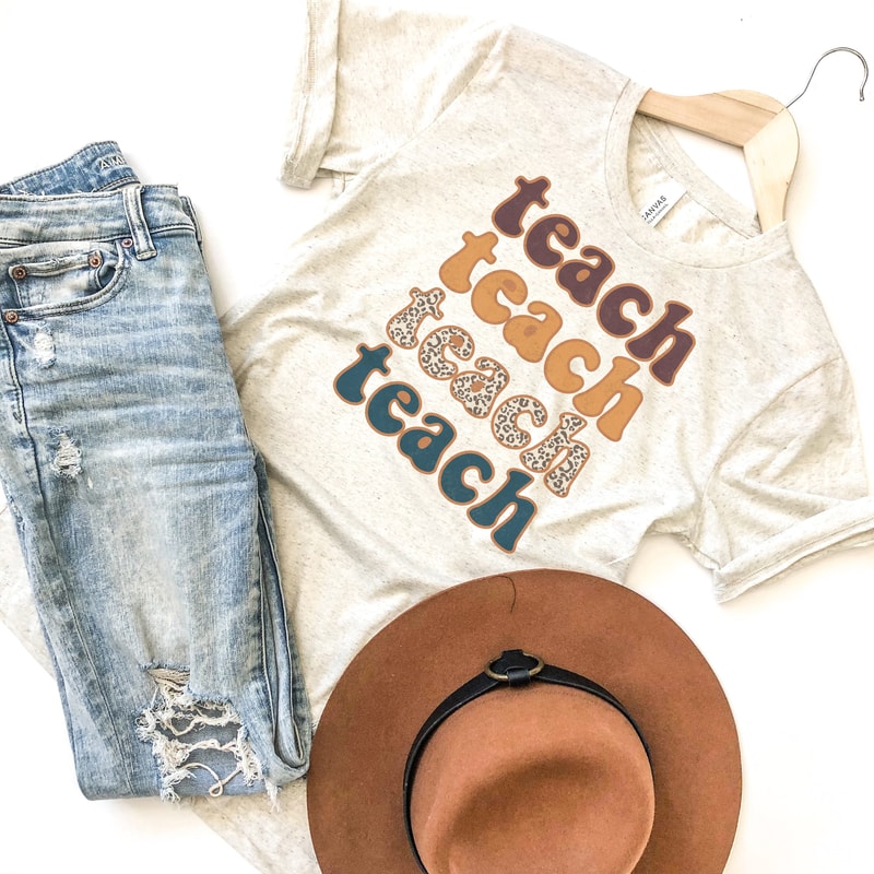 Retro Leopard Teach Shirt, Retro Teach Shirt, Retro Teach T Shirt, Teacher Raglan, Retro Teacher Shirt, Teacher Leopard Shirts - 3.jpg