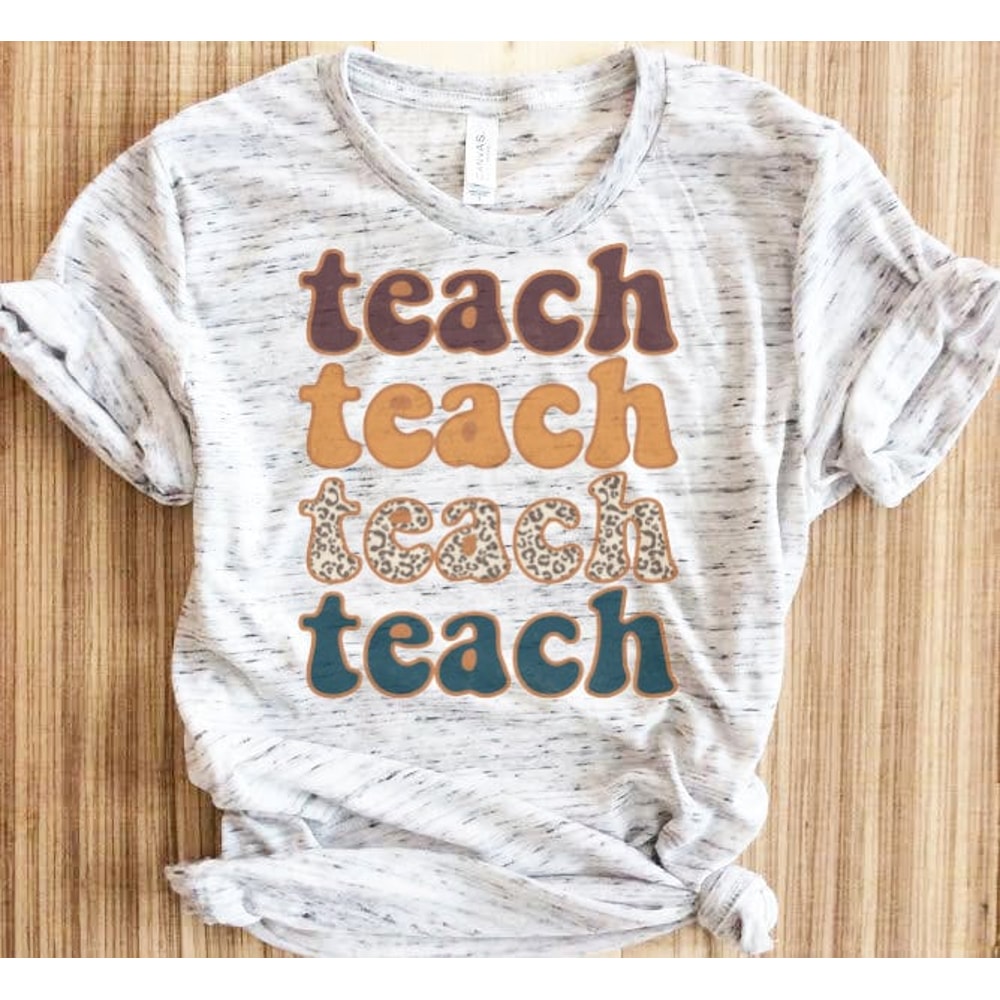 Retro Leopard Teach Shirt, Retro Teach Shirt, Retro Teach T Shirt, Teacher Raglan, Retro Teacher Shirt, Teacher Leopard Shirts - 4.jpg