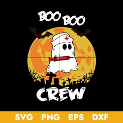 boo boo crew ghost nurse svg, ghost halloween svg, halloween svg, png dxf eps digital file