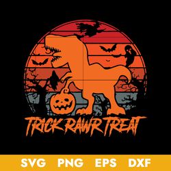 trick rawr treat svg, dinosaur halloween svg, halloween svg, png dxf eps digital file