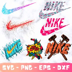 nike logo bundle svg, nike logo svg, nike swoosh logo, fashion brand svg. transparent logo, instant download.