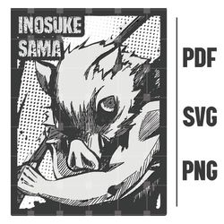 kimetsu no yaiba anime demon slayer inosuke hashibira svg png and pdf files