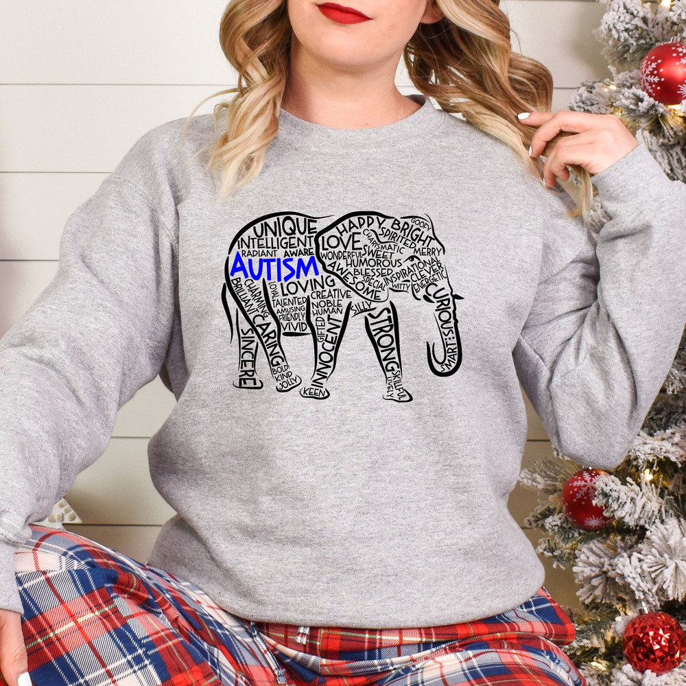 Autism Elephant Sweatshirt, Autism Support Shirt, Autism Awareness Tee, Autism T-shirt, Inclusion Sweatshirt, Autism Mom Shirt, Autism Dad - 4.jpg