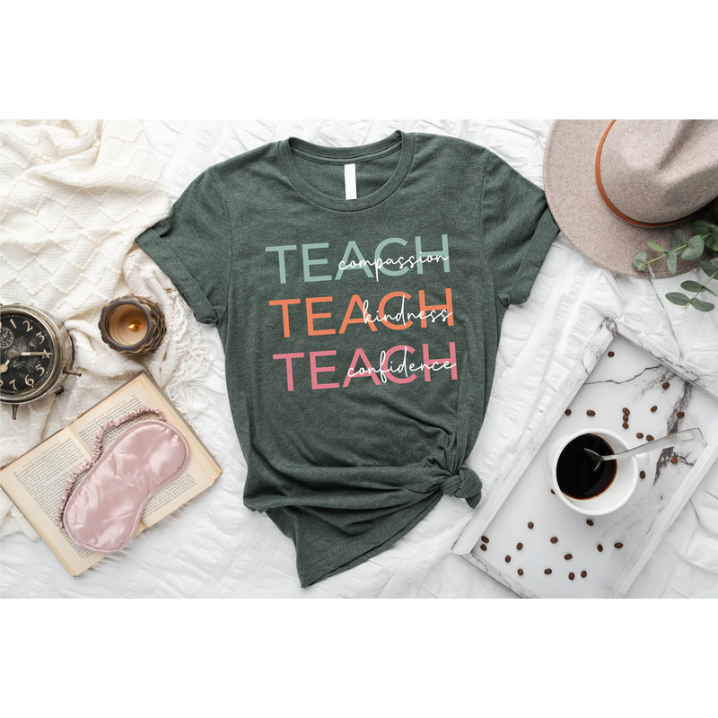 Cute Teach Shirt, Compassion Kindness Confidence Teacher, Teacher Shirt, Team Teacher Shirt, Teacher Gifts, Group Teacher Shirts, School Tee - 3.jpg
