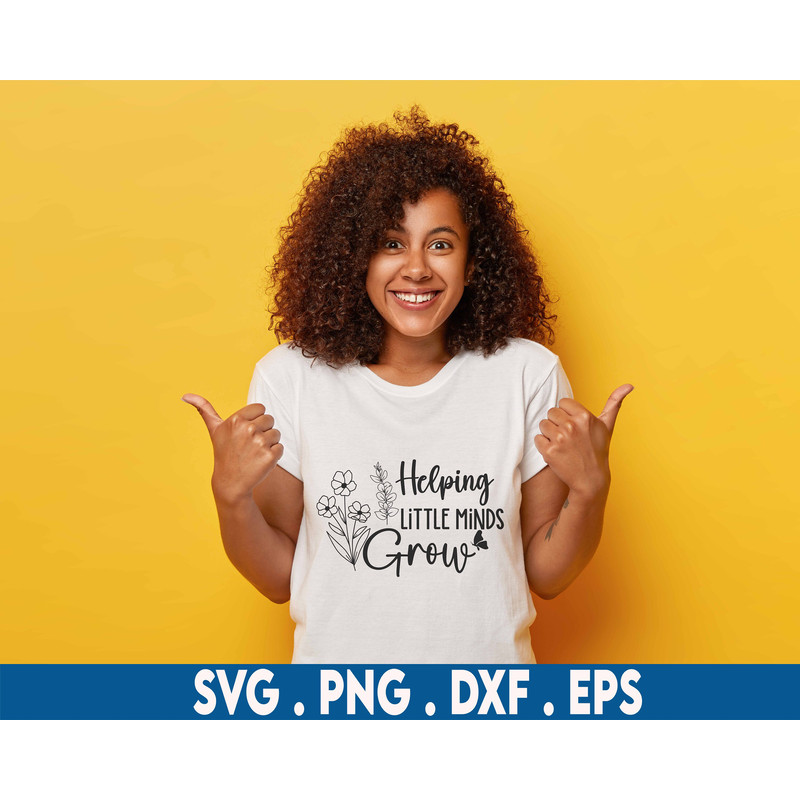Helping little minds grow svg, Teach them to be kind svg, Favorite teacher shirt svg, Daisy flowers svg, Botanical svg, Best teacher svg - 4.jpg