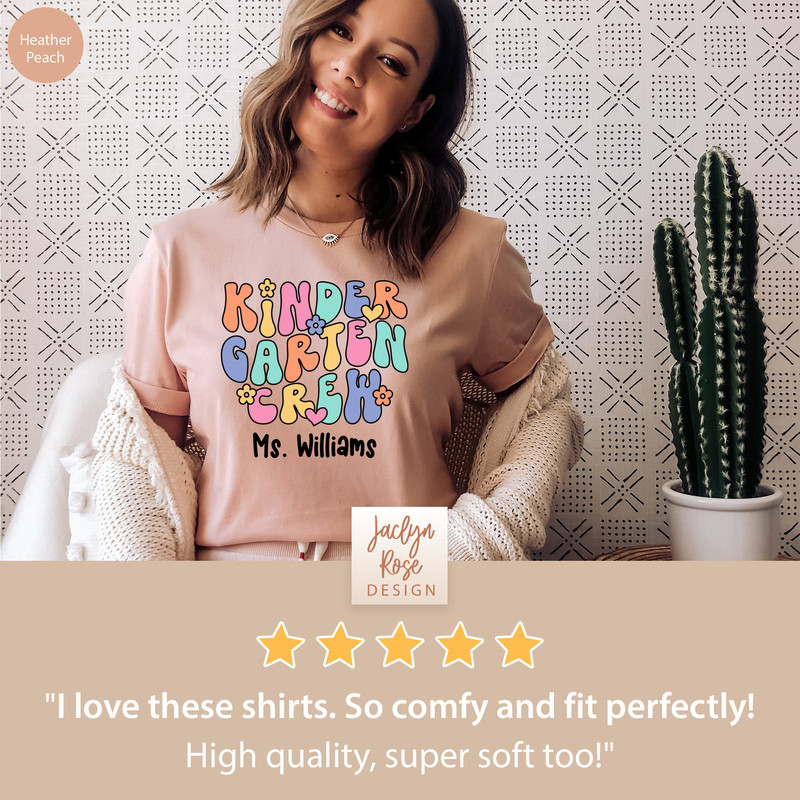Kindergarten Teacher Shirt, Custom Kindergarten Shirt For Teacher T Shirt, Cute Kindergarten Crew T-Shirt for Teacher Gift Retro Teacher Tee - 3.jpg