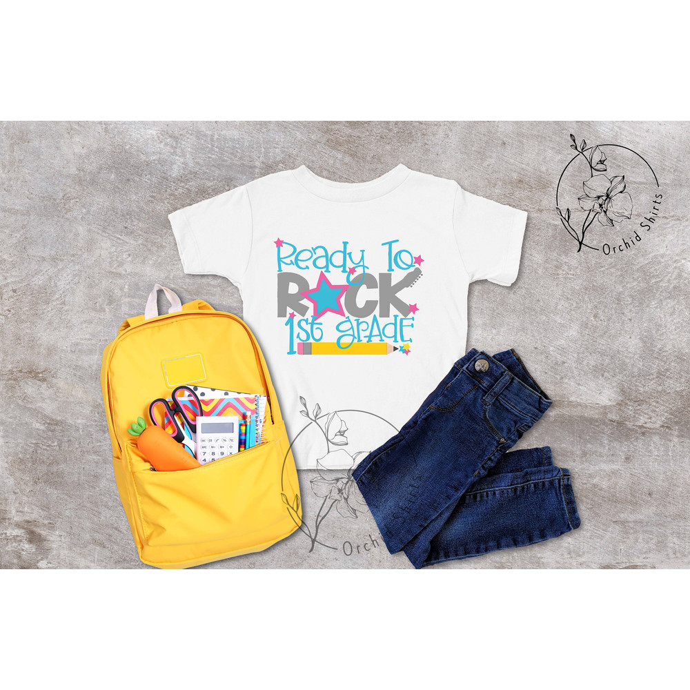 Ready to Rock 1st Grade,1st Grade Gift,Girl School Shirt,First Grade Crew,1st Day Of School,First Grade Outfit,Back To School,Cute Girl Tee - 3.jpg
