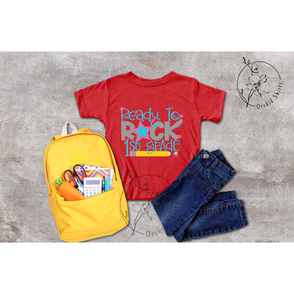 Ready to Rock 1st Grade,1st Grade Gift,Girl School Shirt,First Grade Crew,1st Day Of School,First Grade Outfit,Back To School,Cute Girl Tee - 6.jpg
