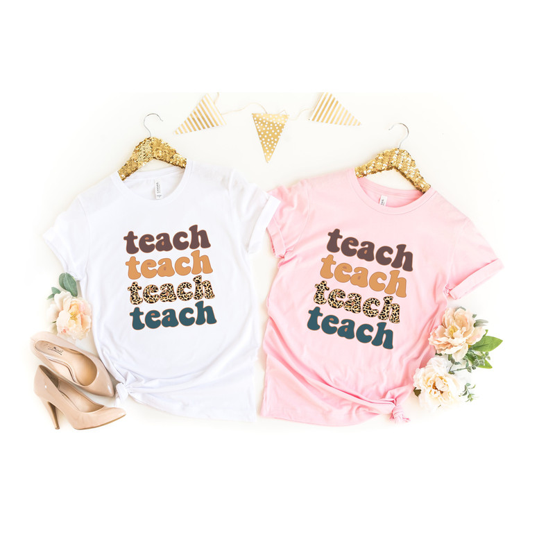 Retro Leopard Teach Shirt, Retro Teach Shirt, Retro Teach T Shirt, Teacher Raglan, Retro Teacher Shirt, Teacher Leopard Shirts - 2.jpg