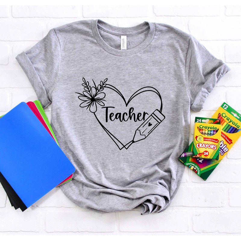 Teacher Heart Shirt, Teacher School Supplies Shirt, Funny Teacher Shirt, School Supply Shirt,Kindergarten Teacher Shirt,Back To School Shirt - 4.jpg