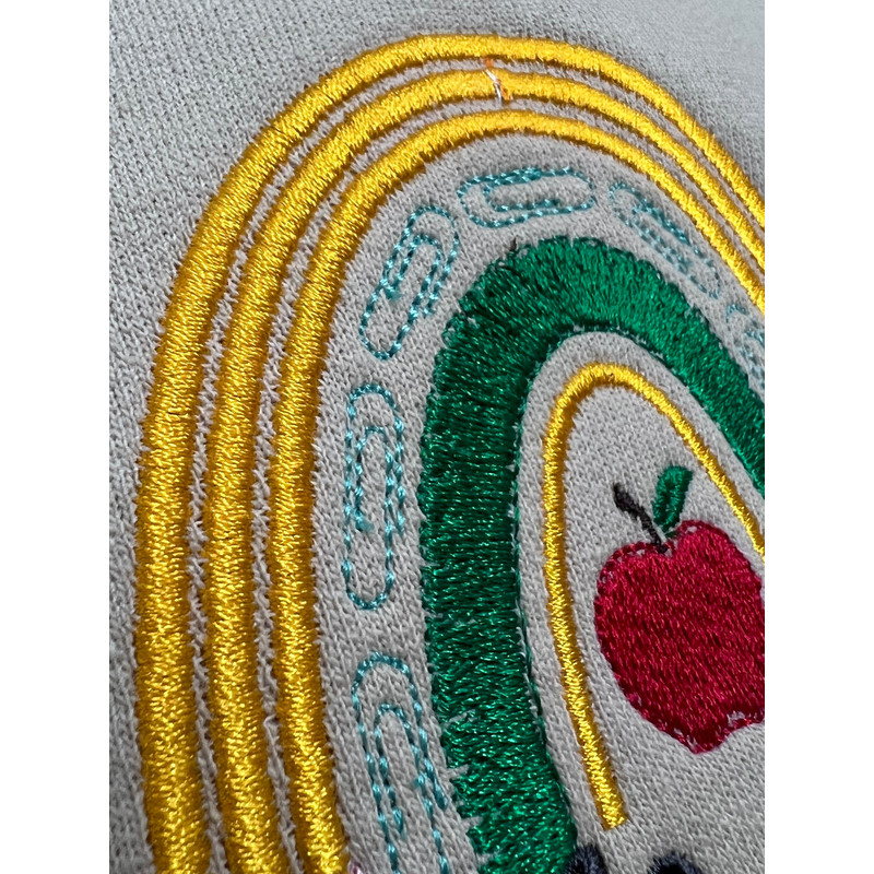 Teacher rainbow personalized sweatshirt fleece  Custom fleece with teacher name and pencil  Teacher gifts - 6.jpg