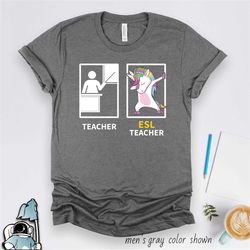 esl teacher shirt, dabbing unicorn esl teacher gift, unicorn gifts for teachers, esl teacher tshirt, english second lang