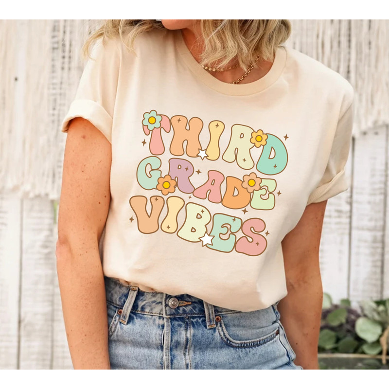Third Grade Teacher Shirt, 3rd grade teacher tee, Elementary back to school Retro Vintage grader new cute Teach gift grade level funny vibes - 1.jpg