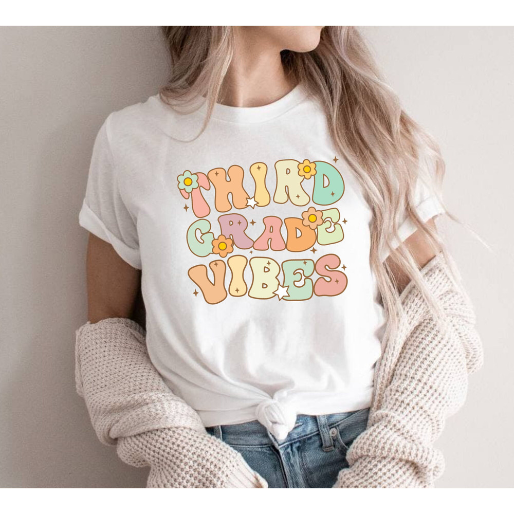 Third Grade Teacher Shirt, 3rd grade teacher tee, Elementary back to school Retro Vintage grader new cute Teach gift grade level funny vibes - 2.jpg