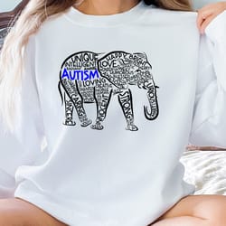 autism elephant sweatshirt, autism support shirt, autism awareness tee, autism t-shirt, inclusion sweatshirt, autism mom