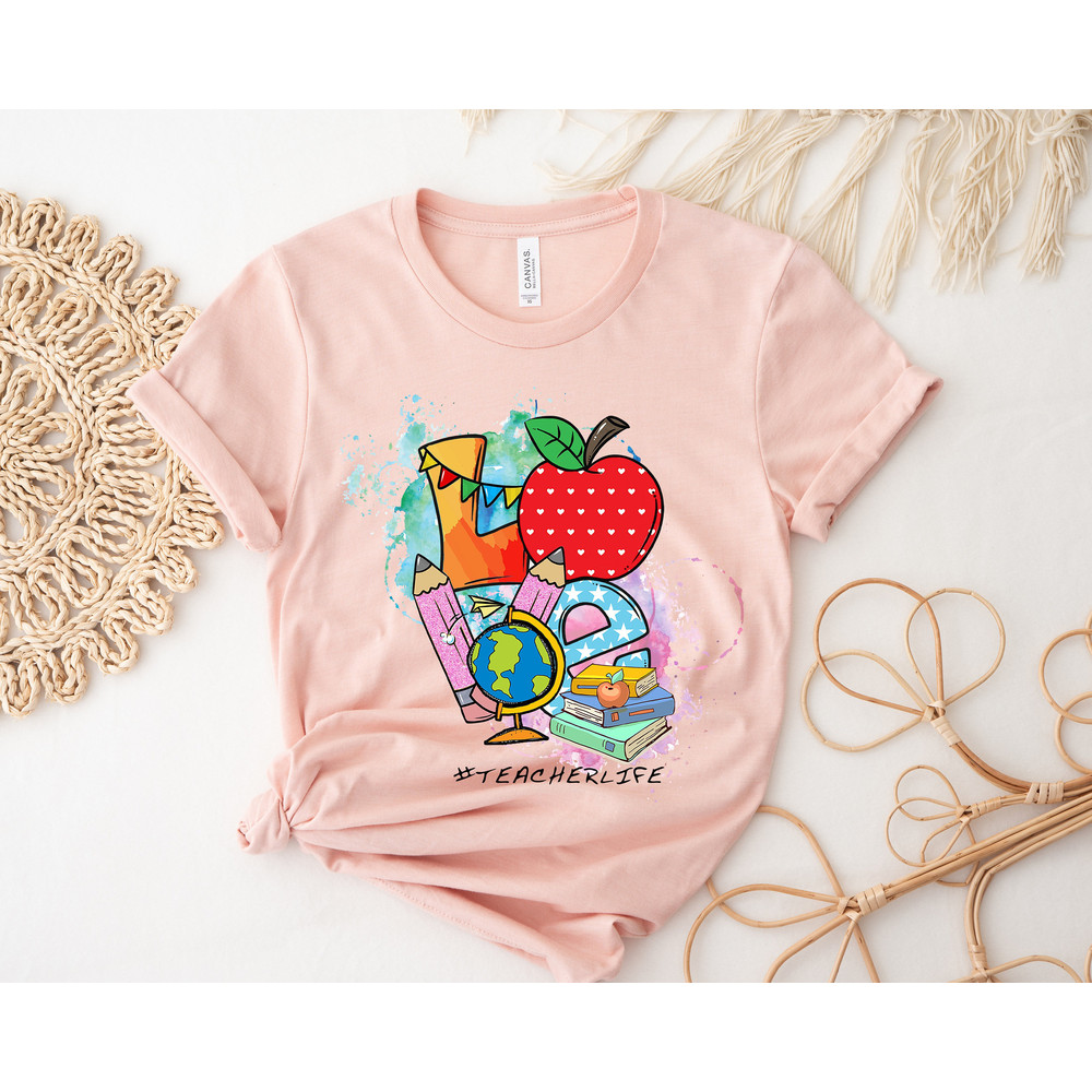 Love Teacher Shirt,Teacher T-shirt,Teacher Tees,Cute Teacher Shirts,Teacher Appreciation Gift,First Graduate Teacher Shirts,Back to school - 2.jpg