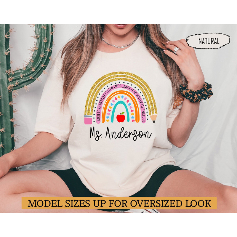 Personalized Rainbow Teacher Shirt, Teacher Appreciation Gifts, Inspirational Shirt, Teach Love Inspire, Back To School, Teacher Team Shirt - 4.jpg