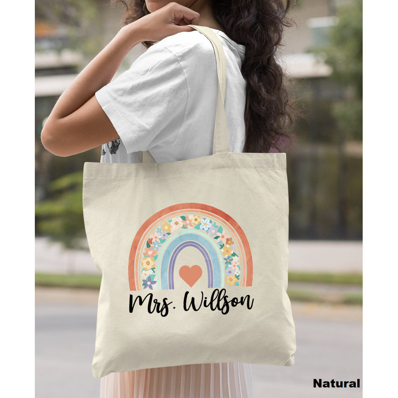 Personalized Teacher Bag, Boho Rainbow Teacher Bag, Custom Teacher Bag, Back to School Gift, Teacher Appreciation Gift, Teacher Gifts - 6.jpg