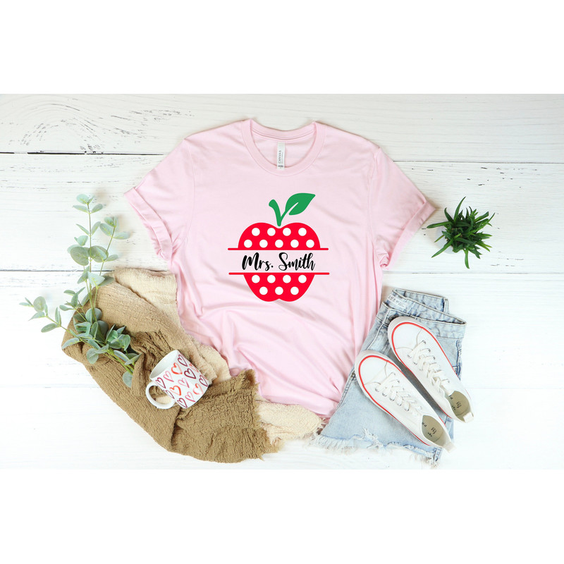 Personalized Teacher Name Shirt, Apple T-Shirt, Teacher Gift, Custom Teacher Shirt, Apple Teacher Tee - 1.jpg