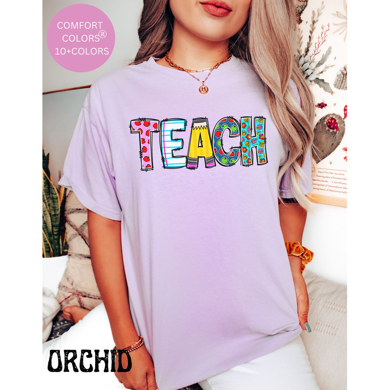 Comfort Colors Teach shirt, Retro Teach Shirt, Retro Teach Shirt, Retro Teach T Shirt, Retro Teacher Shirt, Teacher vintage Shirts, Teacher - 5.jpg