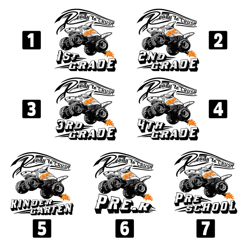 I'm Ready To Crush 3rd Grade Shirt, boys back to school tee, Third grade shirt kid, funny school tshirt, Monster Shark Shirt, cool boy shirt - 10.jpg