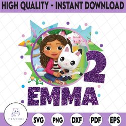 personalized gabby's dollhouse iron on transfer png design i birthday party iron on i gabby's dollhouse birthday png