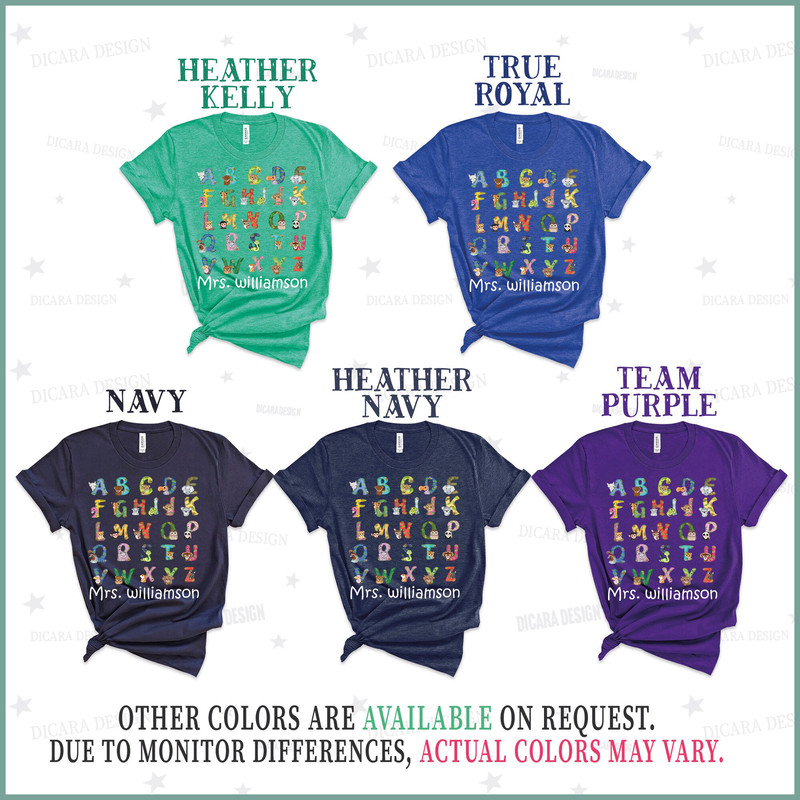 Kindergarten Teacher Shirt, Preschool Teacher Tshirt, Kinder Teacher Shirt, Alphabet shirt,ABC T-shirt Teacher Appreciation gift,Custom name - 8.jpg