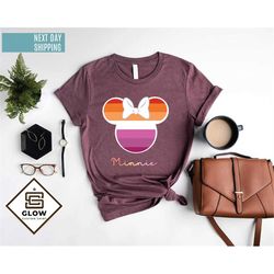 minnie head lesbian shirt, lesbian flag shirt, lesbian pride shirt, lgbtq shirt, lesbian shirts, disney lesbian gift, le