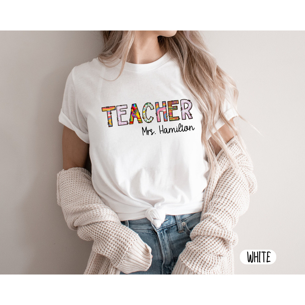 Personalized Name Teacher T-Shirt, Custom Name shirt, Teacher Team Shirts, Personalized School Shirt, Teacher Gifts, Customized Name Teacher - 1.jpg