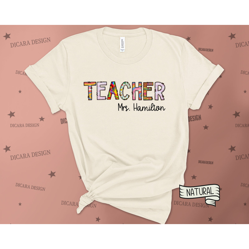 Personalized Name Teacher T-Shirt, Custom Name shirt, Teacher Team Shirts, Personalized School Shirt, Teacher Gifts, Customized Name Teacher - 3.jpg