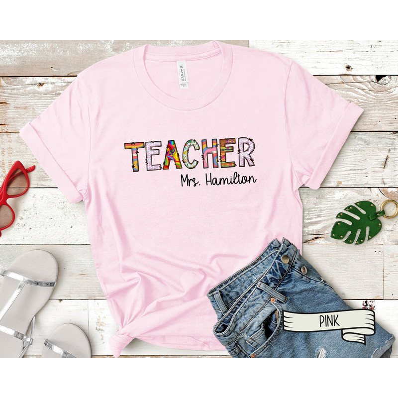 Personalized Name Teacher T-Shirt, Custom Name shirt, Teacher Team Shirts, Personalized School Shirt, Teacher Gifts, Customized Name Teacher - 4.jpg