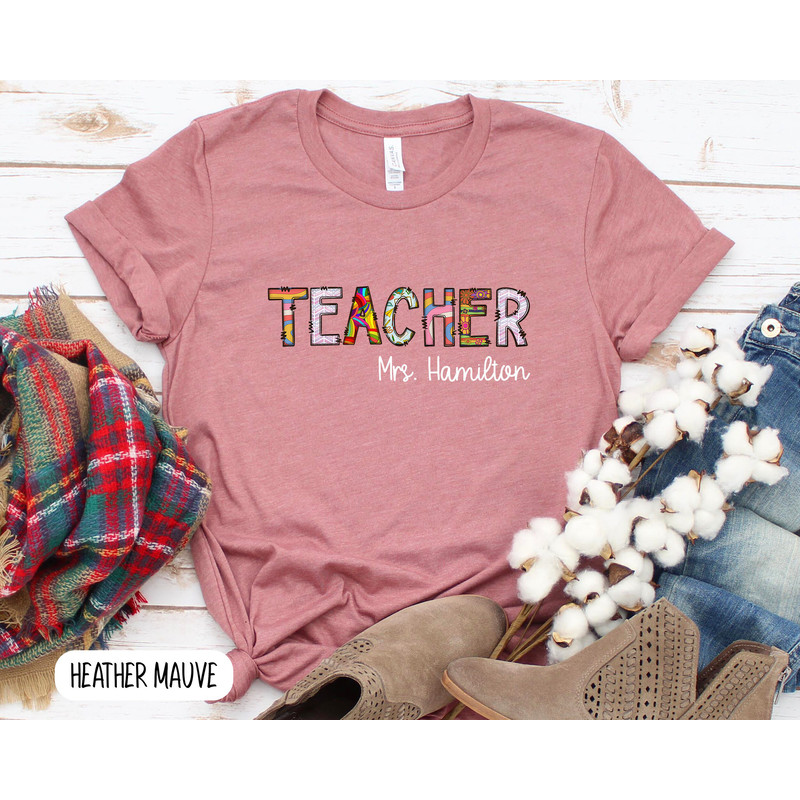 Personalized Name Teacher T-Shirt, Custom Name shirt, Teacher Team Shirts, Personalized School Shirt, Teacher Gifts, Customized Name Teacher - 6.jpg