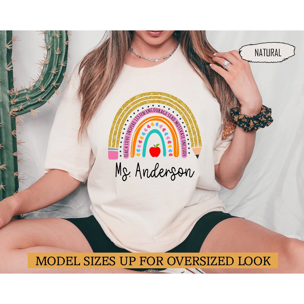 Personalized Rainbow Teacher Shirt, Teacher Appreciation Gifts, Inspirational Shirt, Teach Love Inspire, Back To School, Teacher Team Shirt - 4.jpg