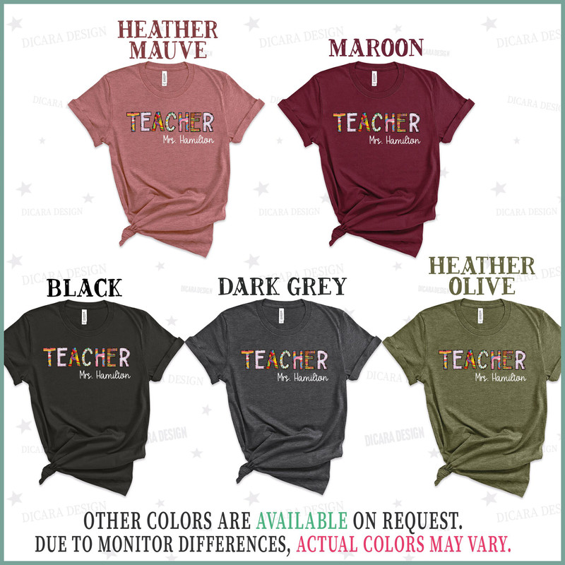 Personalized Name Teacher T-Shirt, Custom Name shirt, Teacher Team Shirts, Personalized School Shirt, Teacher Gifts, Customized Name Teacher - 8.jpg