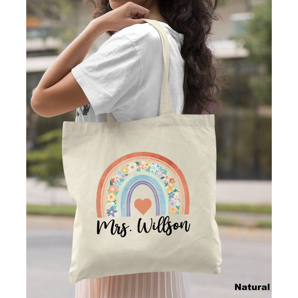 Personalized Teacher Bag, Boho Rainbow Teacher Bag, Custom Teacher Bag, Back to School Gift, Teacher Appreciation Gift, Teacher Gifts - 6.jpg