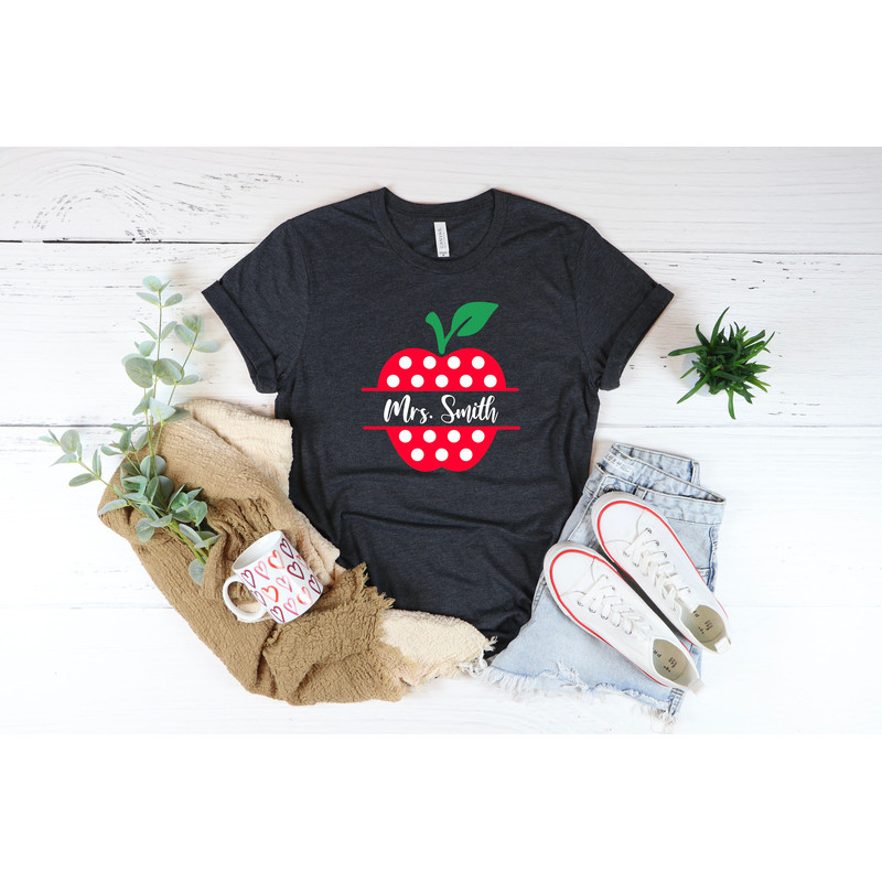 Personalized Teacher Name Shirt, Apple T-Shirt, Teacher Gift, Custom Teacher Shirt, Apple Teacher Tee - 2.jpg