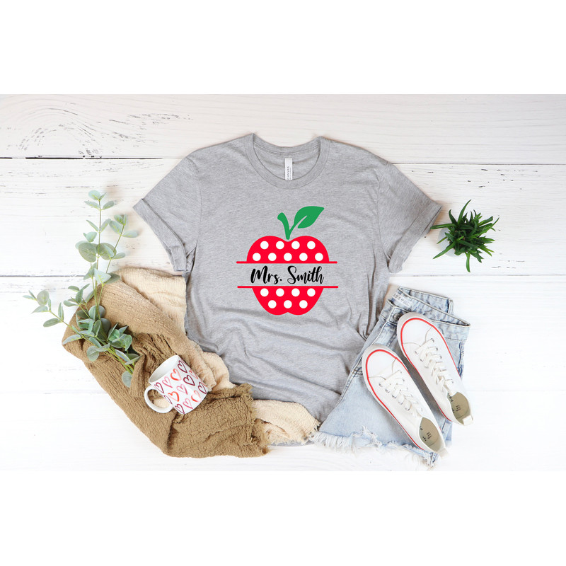 Personalized Teacher Name Shirt, Apple T-Shirt, Teacher Gift, Custom Teacher Shirt, Apple Teacher Tee - 3.jpg
