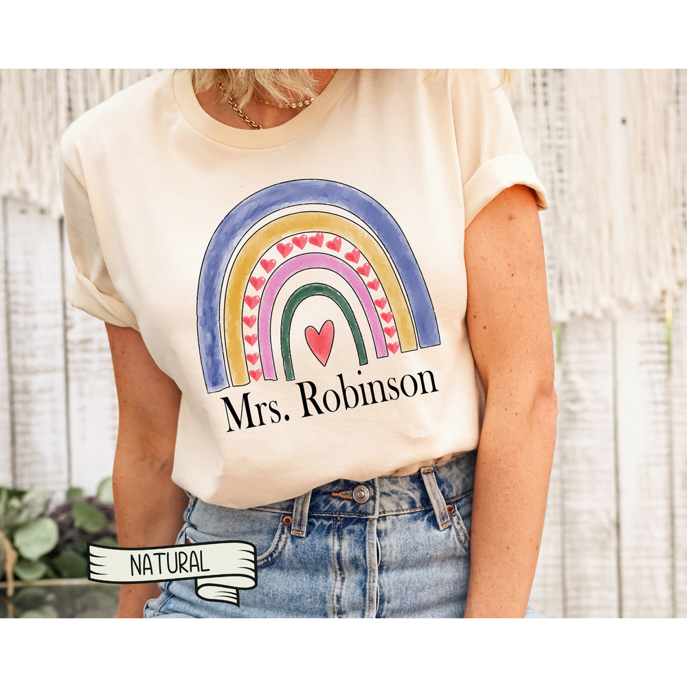 Personalized Teacher Name T-Shirt,Custom Elementary Teacher Shirt, Rainbow Teacher T-shirt, Teacher Gift,Graduation Gift,School Rainbow tee - 3.jpg
