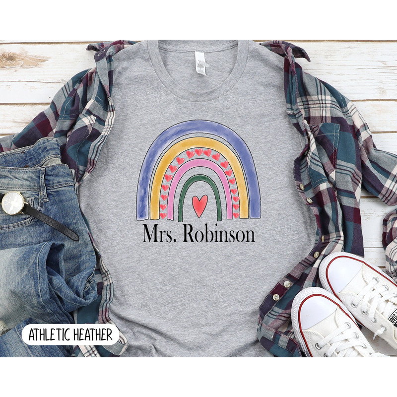 Personalized Teacher Name T-Shirt,Custom Elementary Teacher Shirt, Rainbow Teacher T-shirt, Teacher Gift,Graduation Gift,School Rainbow tee - 5.jpg