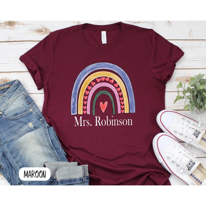Personalized Teacher Name T-Shirt,Custom Elementary Teacher Shirt, Rainbow Teacher T-shirt, Teacher Gift,Graduation Gift,School Rainbow tee - 6.jpg