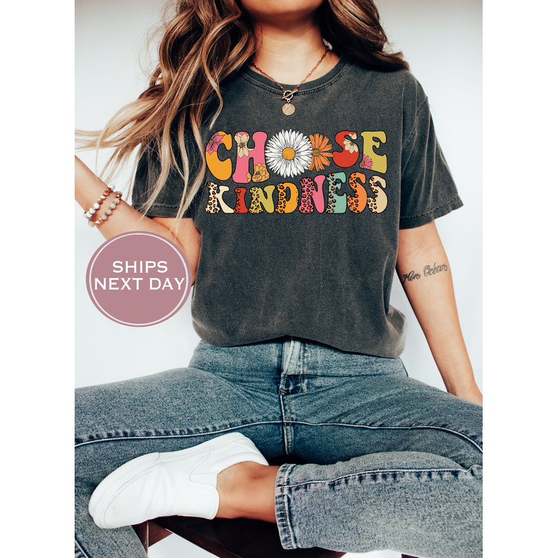 Retro Teacher Comfort Colors Shirt, Choose Kindness Shirt, Best Teacher Ever Shirt, Motivational Shirt, Back to School, Teacher Appreciation - 1.jpg