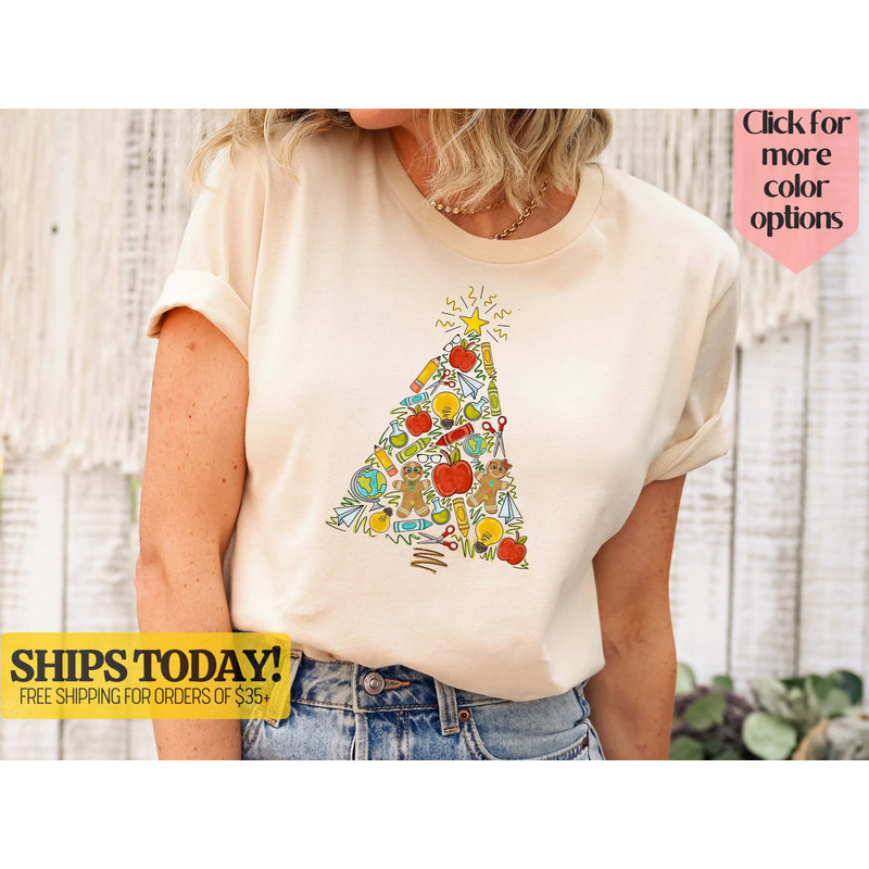 Teacher Christmas Shirt, Teacher Christmas Tree Shirt, Funny Teacher Shirt, Teacher T-shirt, Teacher Gift, Christmas Gifts For Teacher - 1.jpg