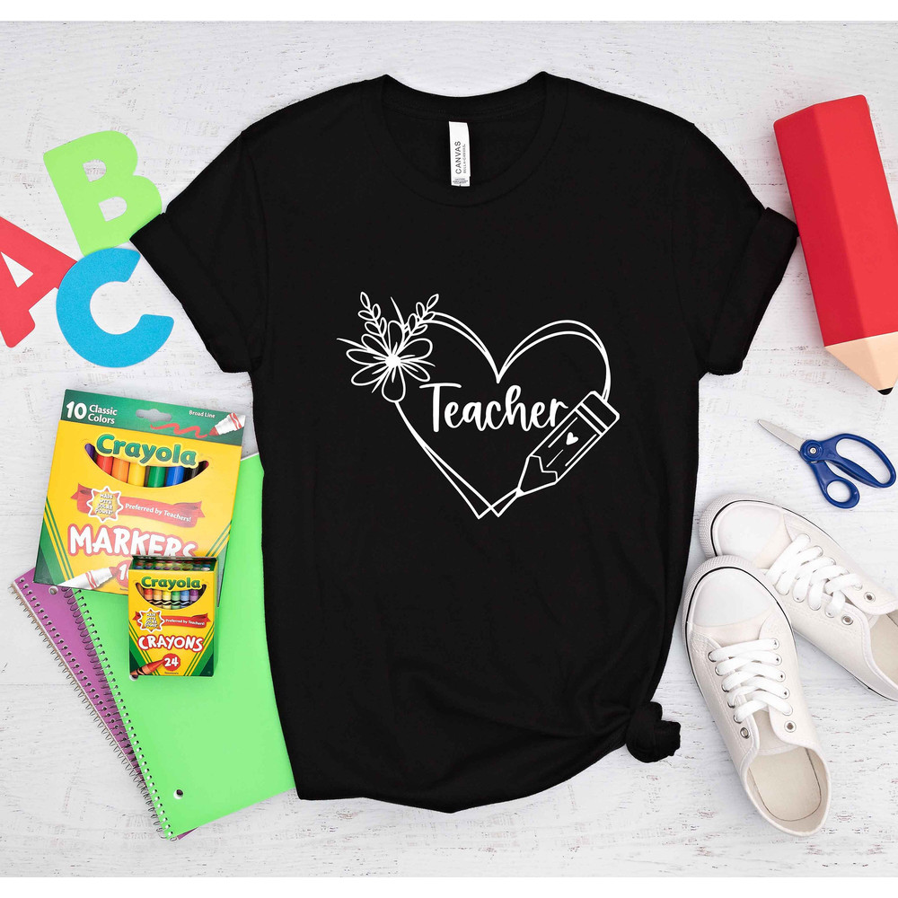 Teacher Heart Shirt, Teacher School Supplies Shirt, Funny Teacher Shirt, School Supply Shirt,Kindergarten Teacher Shirt,Back To School Shirt - 5.jpg