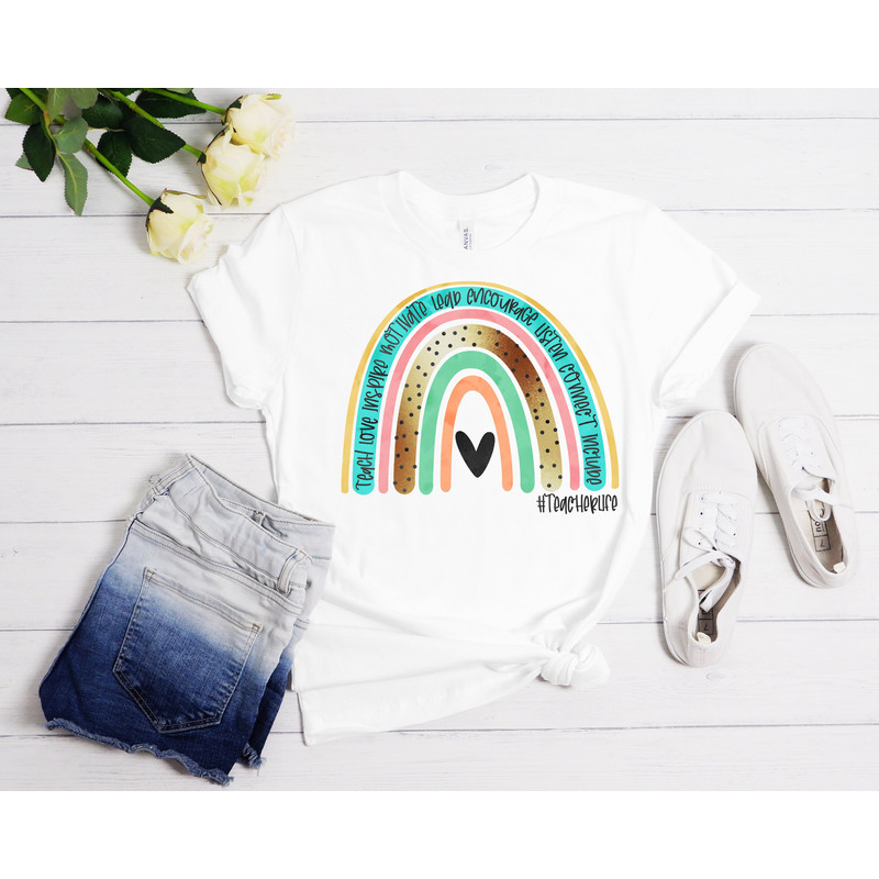 Teacher Life, Teacher Shirt, Rainbow Teacher T-shirt, Teacher Gift Ideas, Teacher Quote Shirt,Funny Teacher Shirt,Kindergarten Teacher Shirt - 1.jpg