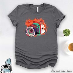 photographer gift, watercolor camera shirt, photography shirt, photographer shirt, camera art, photo shirt, gifts for ph