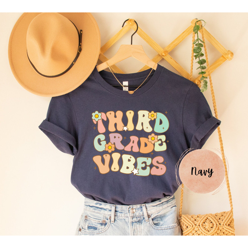 Third Grade Teacher Shirt, 3rd grade teacher tee, Elementary back to school Retro Vintage grader new cute Teach gift grade level funny vibes - 6.jpg
